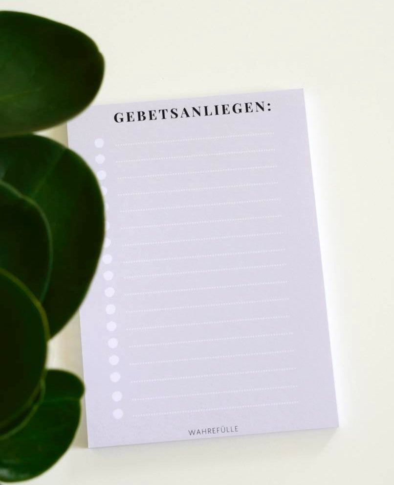 Gebetsanliegen Block